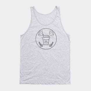 Transparent coffee and leaf Tank Top